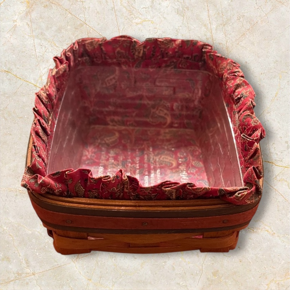 Longaberger 1992 Father's Day Paper Basket with Paisley Liner and Protector
